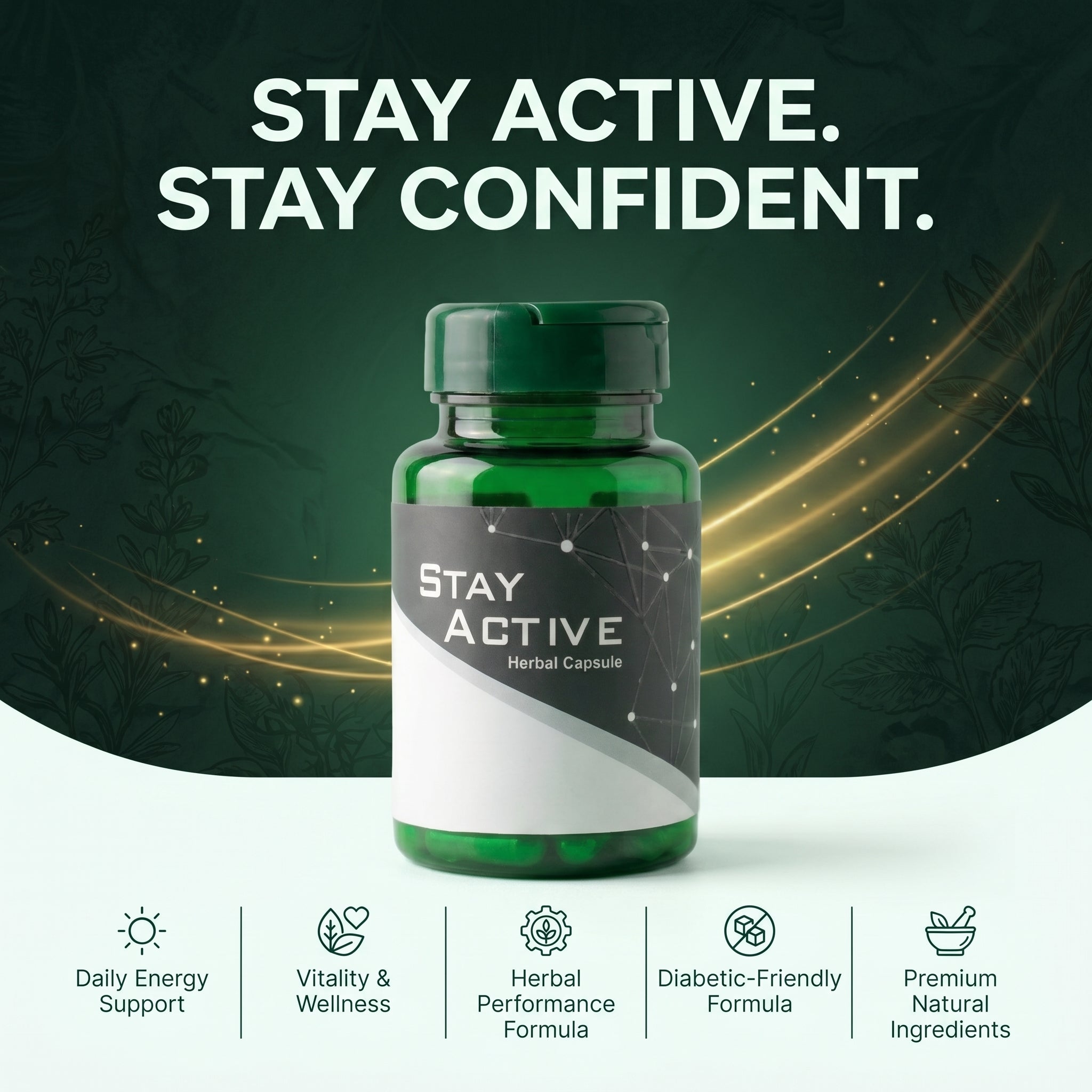 Stay Active Herbal Capsules – Premium Natural Men's Health Support (25 Capsules)