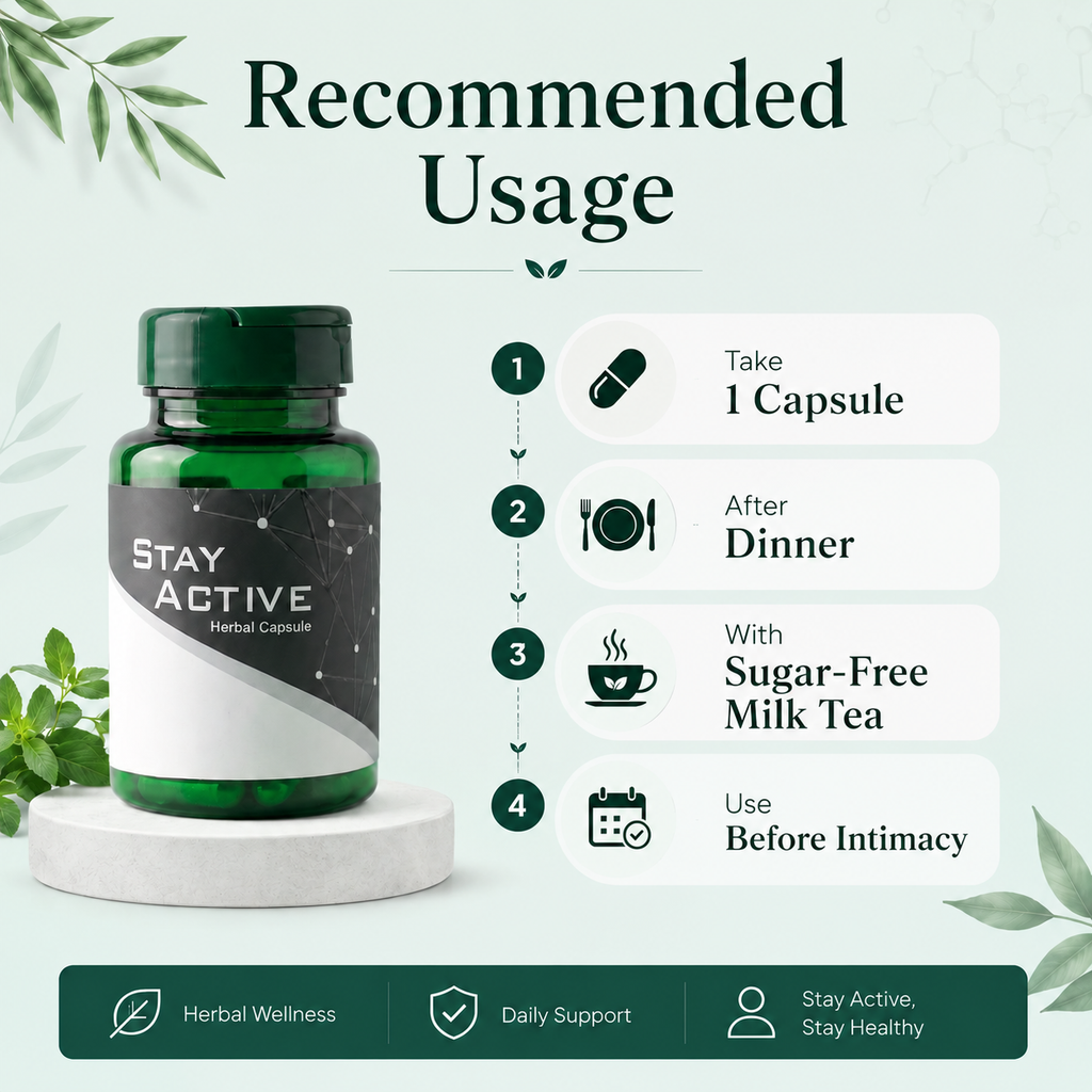 Stay Active Herbal Capsules – Premium Natural Men's Health Support (25 Capsules)